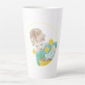Tasse Latte Garçon Avec Daffodiles (Devant)
