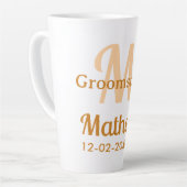 Tasse Latte garçon d'honneur orange nom lettre date pastel mas (Angle gauche)