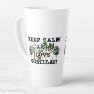 Tasse Latte "Gardez calme et aimez les gorilles