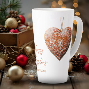 Tasse Latte Gâteau de Noël rustique décoré traditionnel
