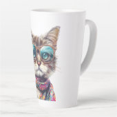 Tasse Latte  Gato Cool con Lentes  (Angle droit)