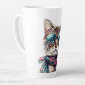 Tasse Latte  Gato Cool con Lentes  (Angle gauche)