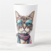 Tasse Latte  Gato Cool con Lentes  (Devant)