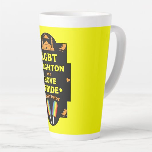 Tasse Latte Gay pride Brighton (Angle droit)