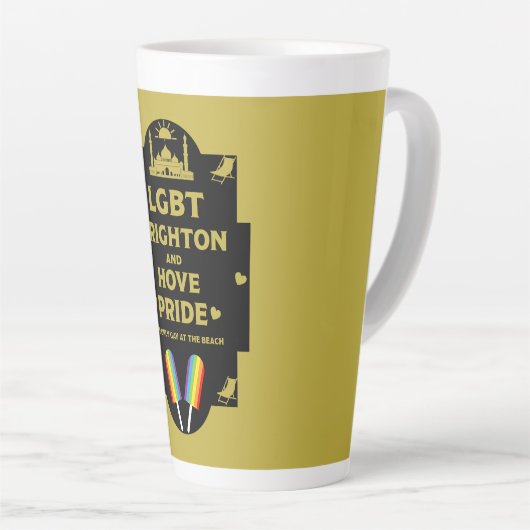 Tasse Latte Gay pride Brighton (Angle droit)