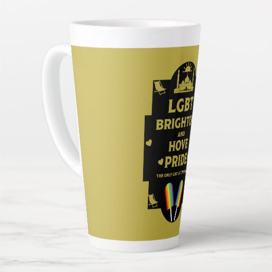 Tasse Latte Gay pride Brighton (Angle gauche)