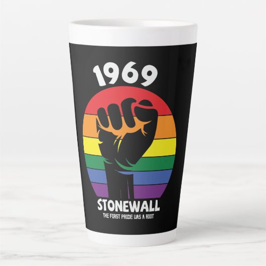 Tasse Latte Gay pride du souvenir de Stonewall Riot (Devant)
