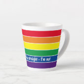 Tasse Latte Gay pride Rainbow Ajouter votre propre texte (Angle droit)