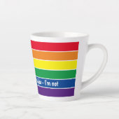 Tasse Latte Gay pride Rainbow Ajouter votre propre texte (Droite)