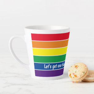 Tasse Latte Gay pride Rainbow Ajouter votre propre texte