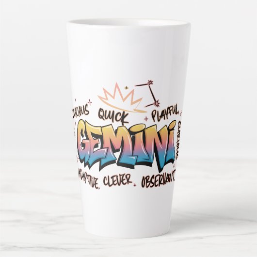 Tasse Latte Gémeaux Zodiaque Graffiti (Devant)
