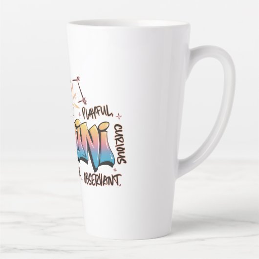 Tasse Latte Gemini Zodiac  Graffiti  (Droite)