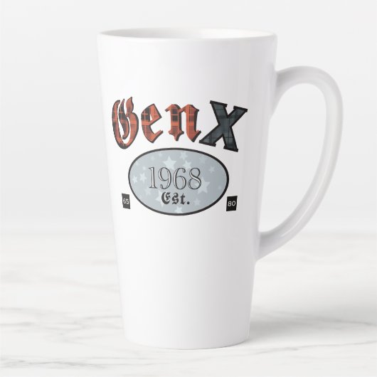 Tasse Latte Gen X (Génération X année 1968) (Droite)