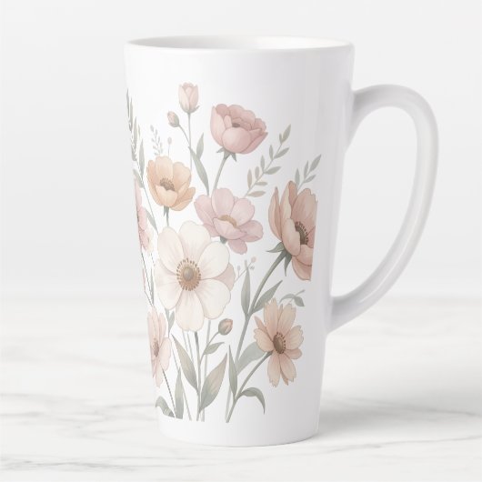 Tasse Latte Gentle Anemone Bouquet Watercolor Softness (Droite)