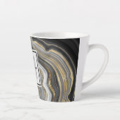 Tasse Latte Géode moderne Gold & Grey Agate Monogramme (Droite)