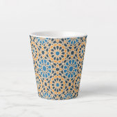 Tasse Latte Geometric Moroccan Tile & Orange Pattern (Devant)