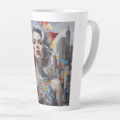 Tasse Latte "Géométrie urbaine: Femme au foyer" (Angle droit)