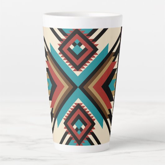 Tasse Latte Géométrique Bohème (Devant)