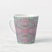 Tasse Latte Géométrique vert violet rose (Angle gauche)