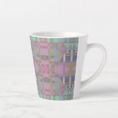 Tasse Latte Géométrique vert violet rose (Droite)