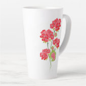 Tasse Latte Géraniums à l'aquarelle Tiges (Angle droit)