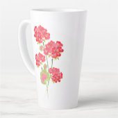 Tasse Latte Géraniums à l'aquarelle Tiges (Angle gauche)