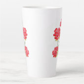 Tasse Latte Géraniums à l'aquarelle Tiges (Devant)