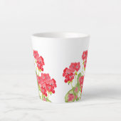 Tasse Latte Geraniums d'aquarelles rouges 2 (Devant)