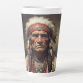 Tasse Latte Geronimo Portrait du chef guerrier indien (Devant)