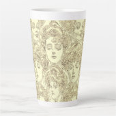 Tasse Latte Gibson filles victorieuse illustration or crème (Devant)