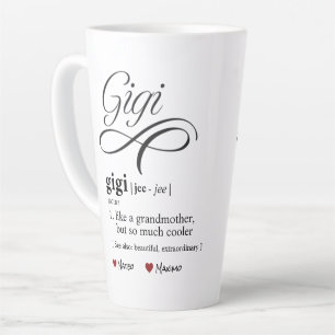 Tasse Latte Gigi, définition, latte