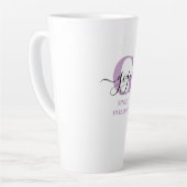 Tasse Latte Gigi écriture élégante Monogramme Lilas Blanc (Angle gauche)