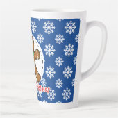 Tasse Latte Gingerbread - Blue Snowflakes Pattern - Merry Xmas (Droite)