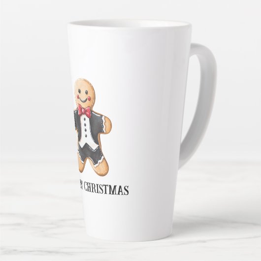 Tasse Latte Gingerbread Homme Cookie en Tuxedo (Angle droit)