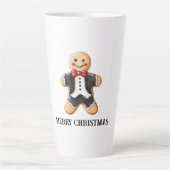 Tasse Latte Gingerbread Homme Cookie en Tuxedo (Devant)
