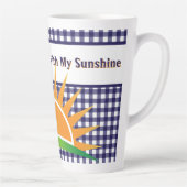 Tasse Latte Gingham Bleu Et Soleil (Droite)