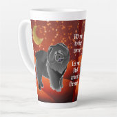 Tasse Latte GINKGO la bouche noire -Texte personnalisable (Angle gauche)