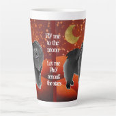Tasse Latte GINKGO la bouche noire -Texte personnalisable (Devant)