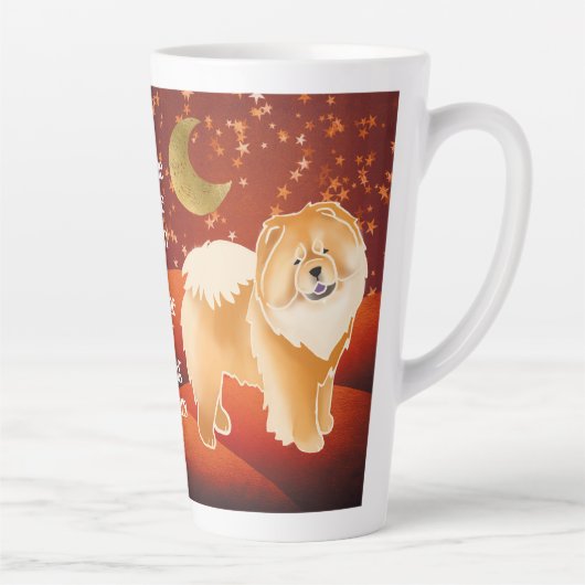 Tasse Latte GINKGO la boue rouge -Texte personnalisable (Droite)
