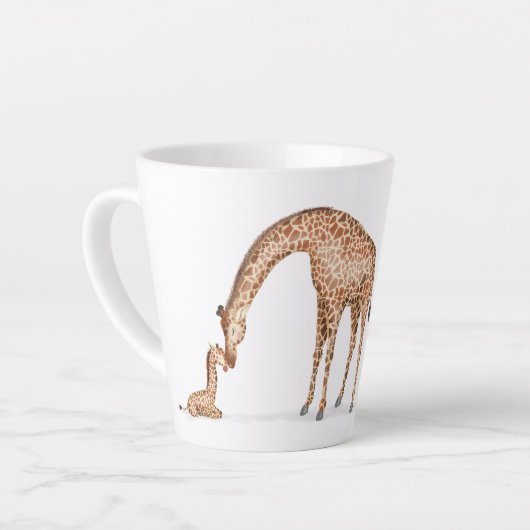 Tasse Latte Girafe et veau 'Meilleure maman jamais' tlatte (Angle gauche)