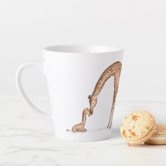 Tasse Latte Girafe et veau 'Meilleure maman jamais' tlatte (En situation)