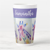 Tasse Latte Giraffe Aquarelle mignonne Filles Whimsical Nom Ar (Devant)
