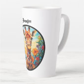 Tasse Latte Giraffe en verre tendu Personnalisée (Angle droit)