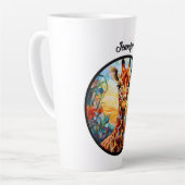 Tasse Latte Giraffe en verre tendu Personnalisée (Angle gauche)