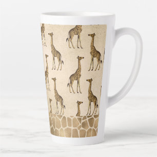 Tasse Latte Giraffe Or Élégant Chic élégant VintageLatte M