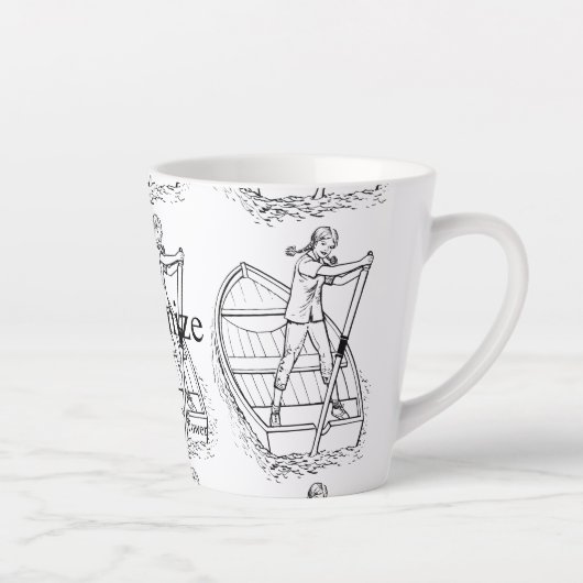 Tasse Latte Girl Power Sculling Boat Thunder_Cove (Droite)