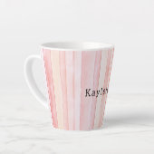 Tasse Latte Girly Blush Pink Stripes (Angle gauche)