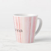Tasse Latte Girly Blush Pink Stripes (Angle droit)