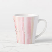 Tasse Latte Girly Blush Pink Stripes (Droite)