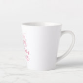 Tasse Latte Girly Pink Bow "Dreams and Lip Gloss" Quote (Droite)
